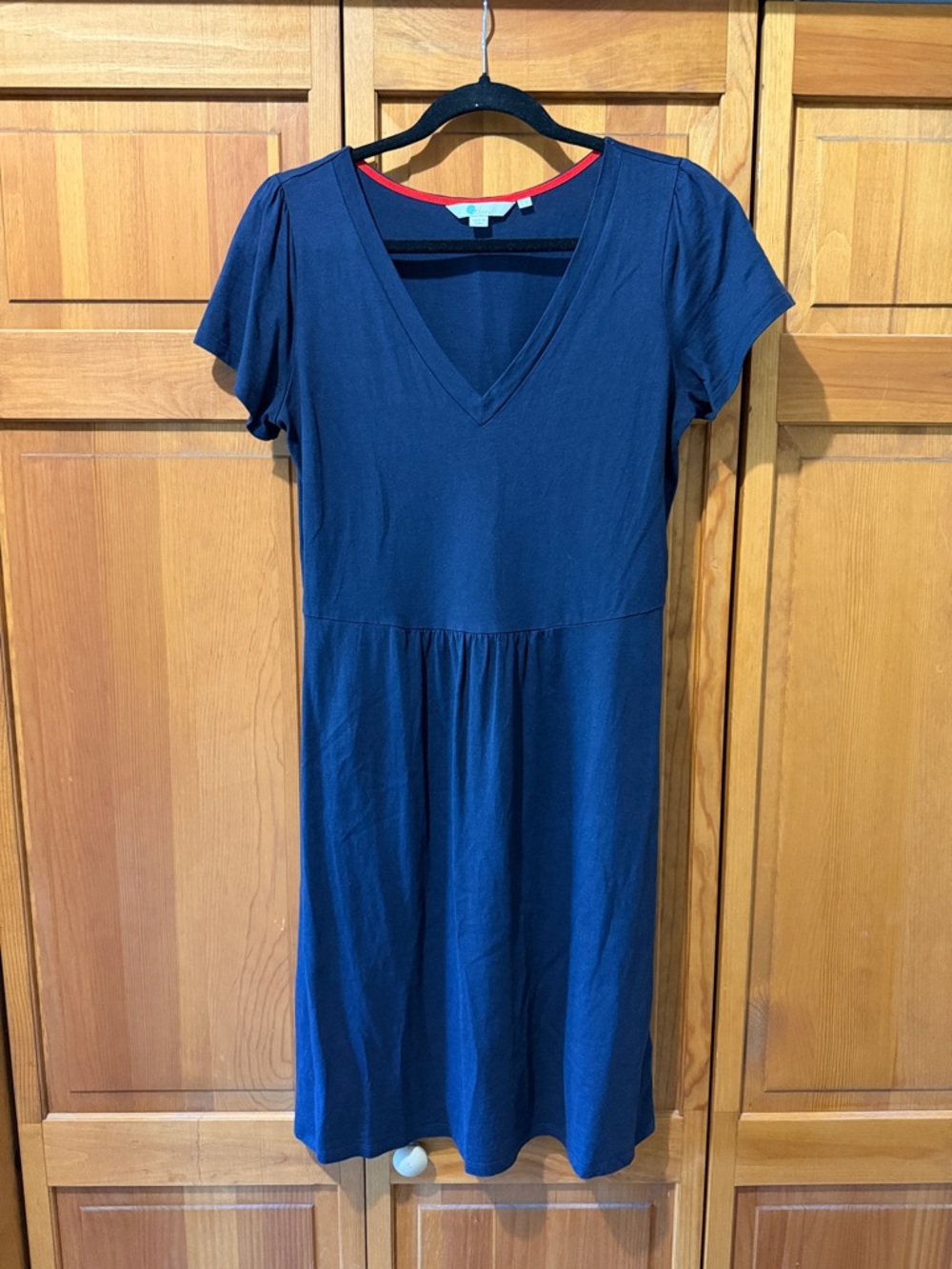 Boden V-Neck Jersey T-Shirt Dress Navy